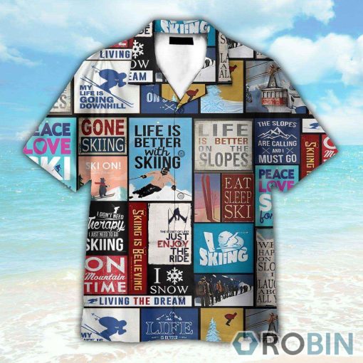 Life Is Better With Skiing Hawaiian Shirt
