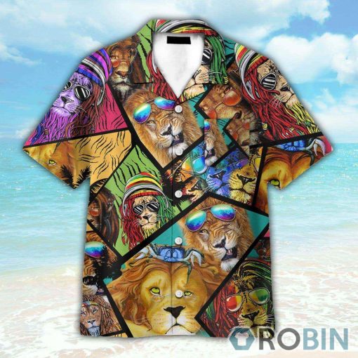Lion Wear Glasses So Cool Hawaiian Shirt