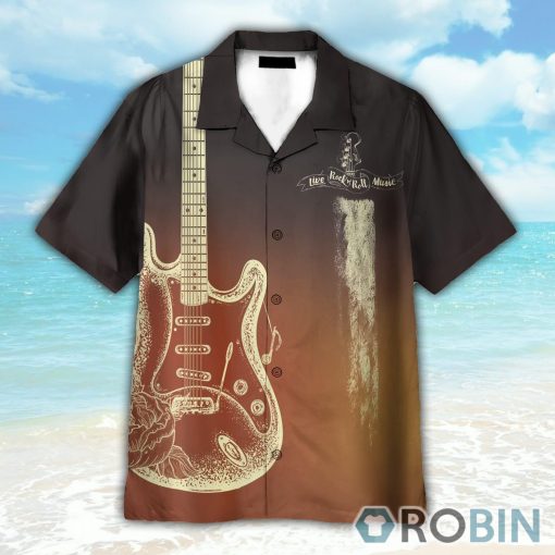 Live Rock And Roll Music Guitar Rock Hawaiian Shirt