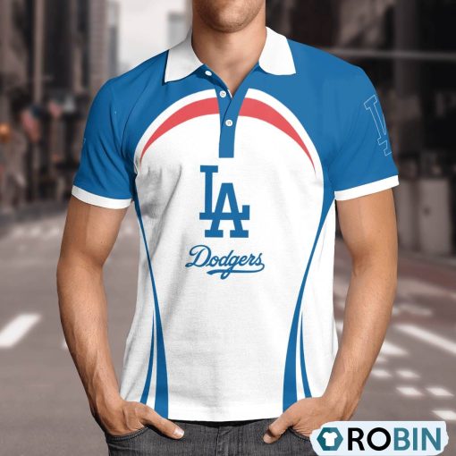 Los Angeles Dodgers Curve Casual Polo Shirt, Dodgers Fan Shirt