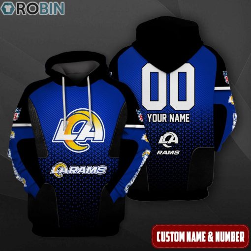 Los Angeles Rams Polygon Pattern Design 3D Hoodie