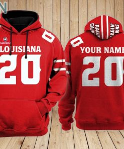 Louisiana Ragin’ Cajuns football Hoodie Custom Name and Number
