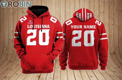 Louisiana Ragin’ Cajuns football Hoodie Custom Name and Number