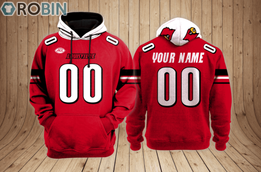 Louisville Cardinals football Hoodie Custom Name and Number