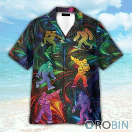 Love Bigfoot Neon Funny Button’s Up Shirts Hawaiian Shirt