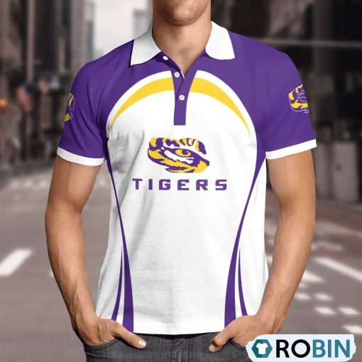 LSU Tigers Curve Casual Polo Shirt, LSU Gifts for Fans