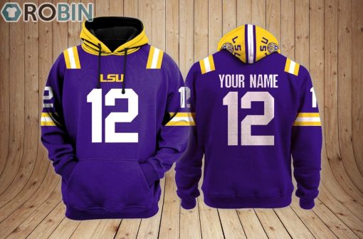 LSU Tigers football Hoodie Custom Name and Number