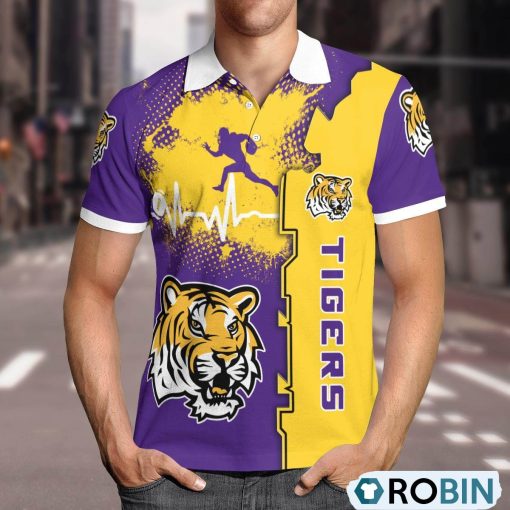 LSU Tigers Heartbeat Polo Shirt, LSU Gifts