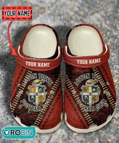 Luton Town F.C Leather Zip Design Crocs Shoes