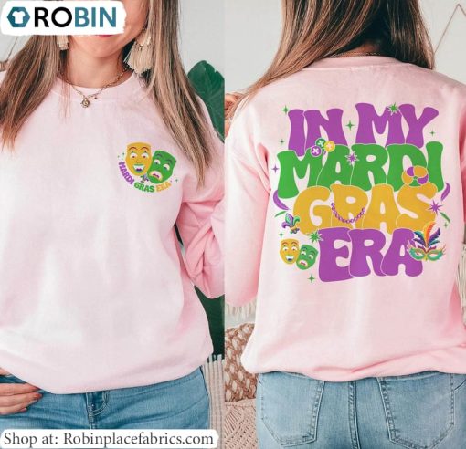 Mardi Gras Era Sweatshirt, Neutral In My Mardi Gras Era Shirt Short Sleeve