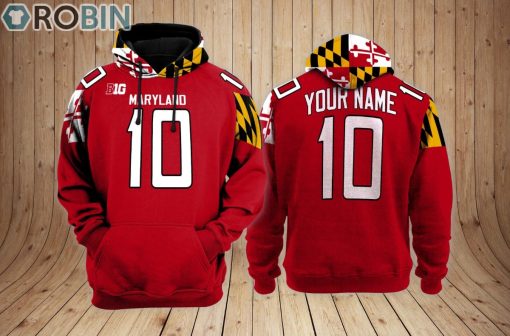 Maryland Terrapins Hoodie Custom Name and Number