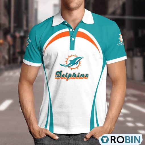 Miami Dolphins Curve Casual Polo Shirt, Dolphins Unique Gifts