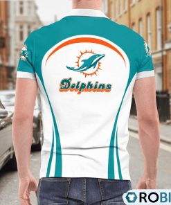 Miami Dolphins Curve Casual Polo Shirt, Dolphins Unique Gifts