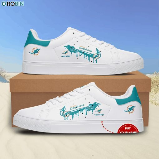 Miami Dolphins Logo Nike Drip Design Personalized Stan Smith Sneakers