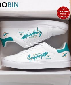 Miami Dolphins Logo Nike Drip Design Personalized Stan Smith Sneakers