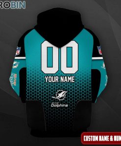 Miami Dolphins Polygon Pattern Design 3D Hoodie