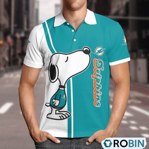 Miami Dolphins Snoopy Polo Shirt, Dolphins Fan Shirt