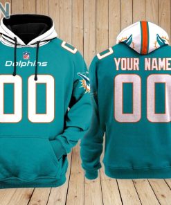 Miami Dolphins Teams Hoodie Custom Name and Number Miami Dolphins Teams Hoodie Custom Name and Number