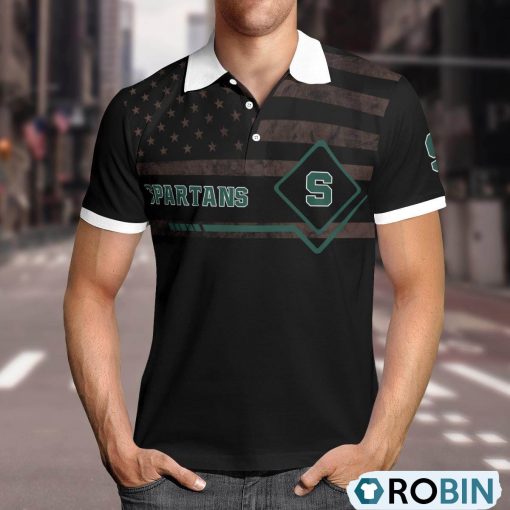 Michigan State Spartans American Flag Polo Shirt, Michigan State Spartans Merch