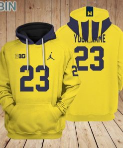 Michigan Wolverines football Logo Design Hoodie Custom Name and Number