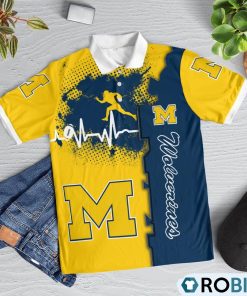 michigan-wolverines-heartbeat-polo-shirt