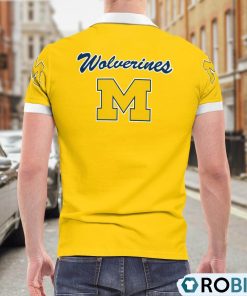 Michigan Wolverines Heartbeat Polo Shirt, Michigan Wolverines Fan Shirt