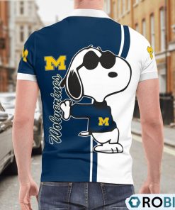 Michigan Wolverines Snoopy Polo Shirt, Wolverines Gifts for Fans