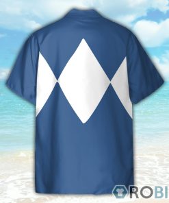 Mighty Morphin Power Blue Ranger Cosplay Costume Hawaiian Shirt