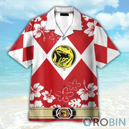 Mighty Morphin Power Ranger Red Cosplay Costume Hawaiian Shirt