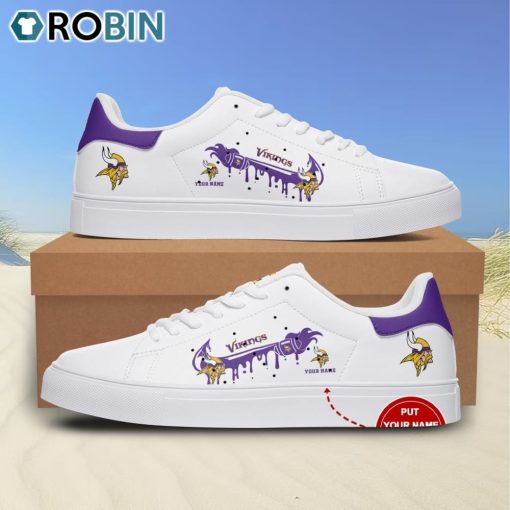 Minnesota Vikings Logo Nike Drip Design Personalized Stan Smith Sneakers