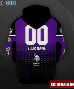 Minnesota Vikings Polygon Pattern Design 3D Hoodie