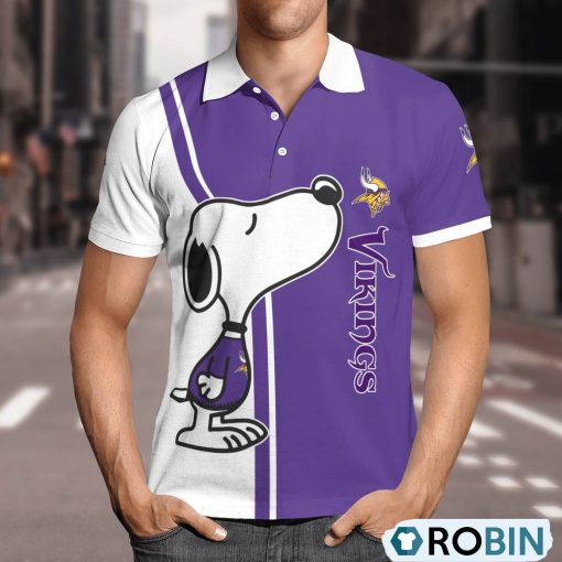 Minnesota Vikings Snoopy Polo Shirt, Vikings Gifts for Fans