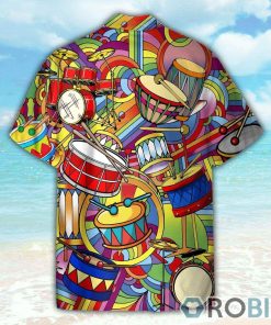 Music Peace Love Drums Hippie Hawaiian Shirt