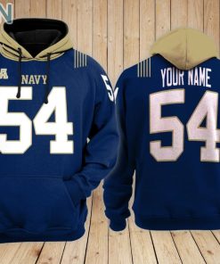 Navy Midshipmen football Hoodie Custom Name and Number
