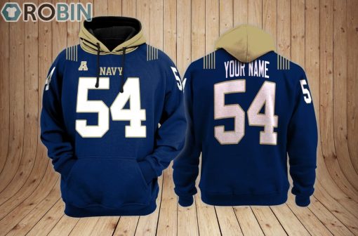 Navy Midshipmen football Hoodie Custom Name and Number