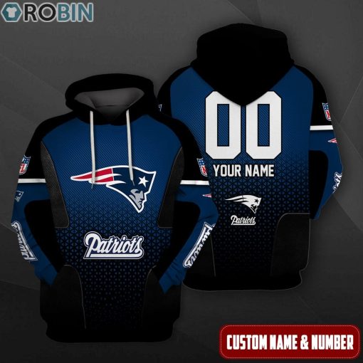 New England Patriots Polygon Pattern Design 3D Hoodie
