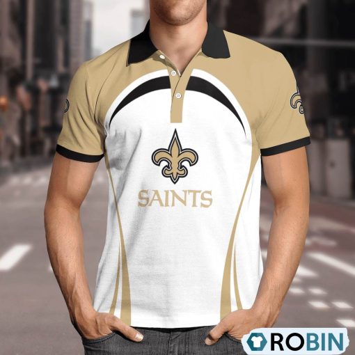 New Orleans Saints Curve Casual Polo Shirt, New Orleans Saints Unique Gifts