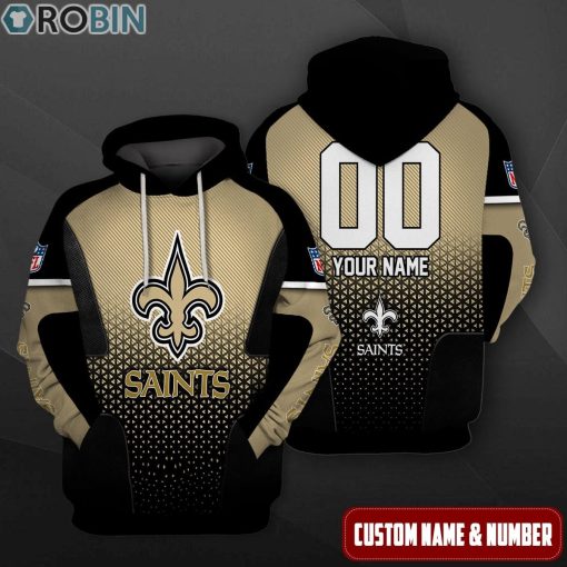 New Orleans Saints Polygon Pattern Design 3D Hoodie