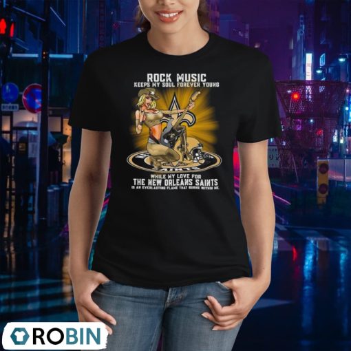 New Orleans Saints Rock Music Keep My Soul Forever Young 2024 Shirt