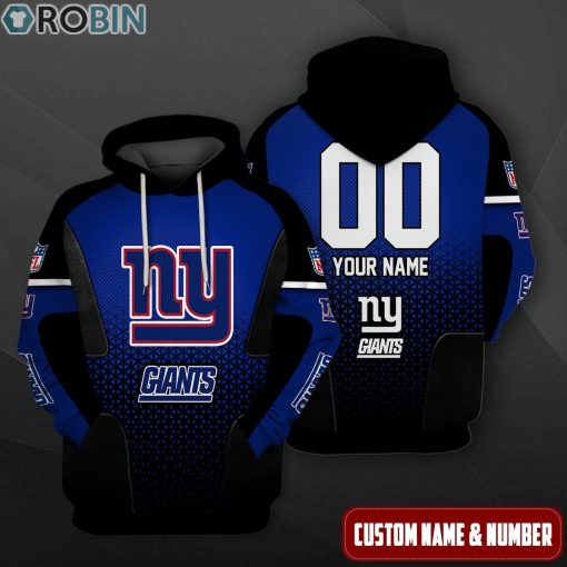 New York Giants Polygon Pattern Design 3D Hoodie