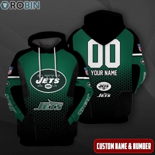 New York Jets Polygon Pattern Design 3D Hoodie