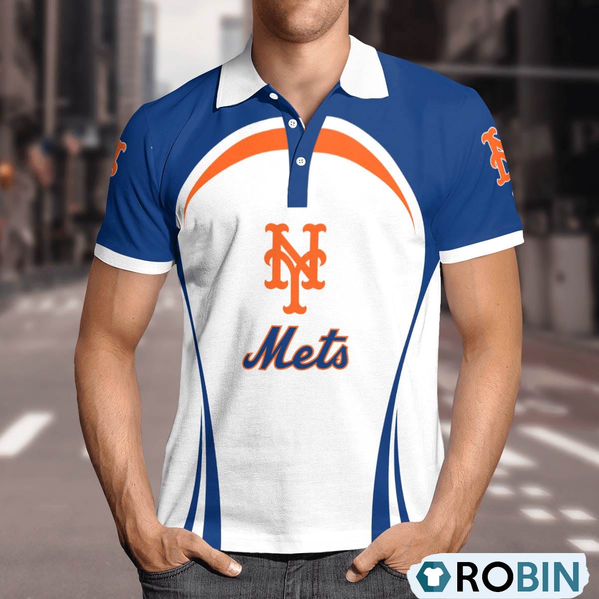 New York Mets Curve Casual Polo Shirt, Mets Gifts for Fans