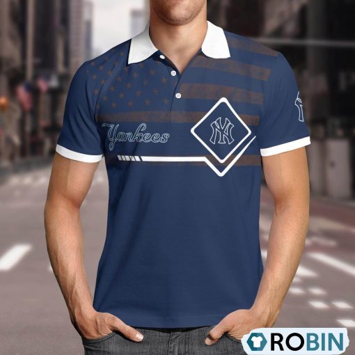 New York Yankees American Flag Polo Shirt, Yankees Gifts for Fans