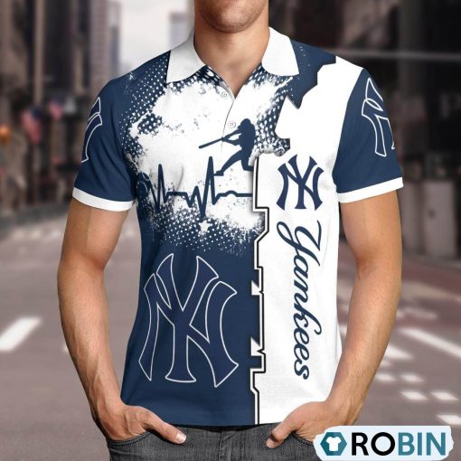 New York Yankees Heartbeat Polo Shirt, New York Yankees Clothing