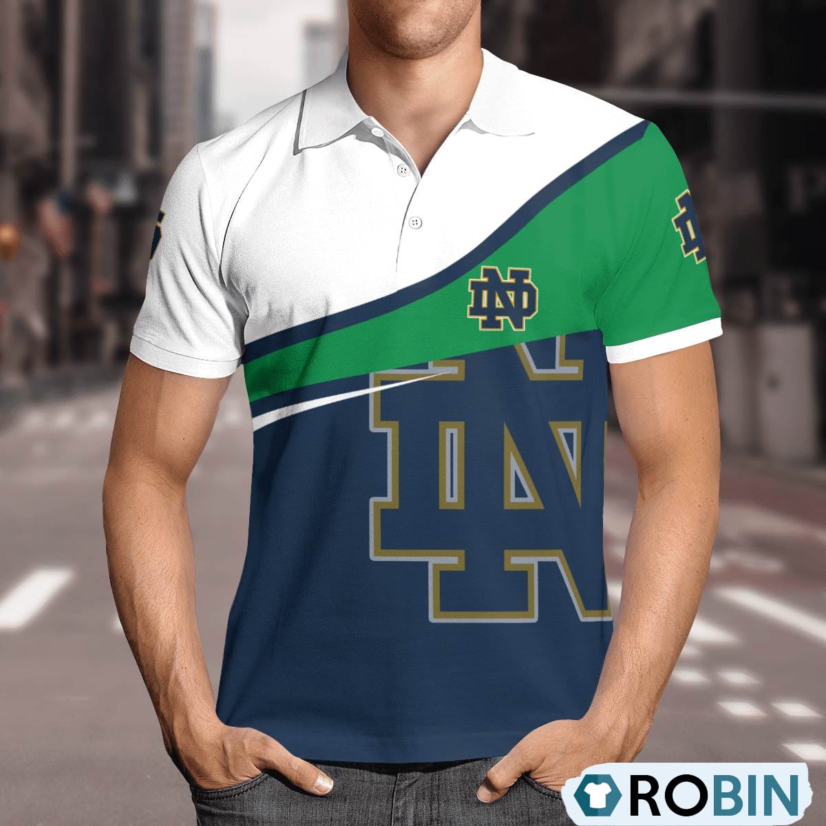 Notre Dame Fighting Irish Comprehensive Charm Polo Shirt, Notre Dame Fighting Irish Clothing