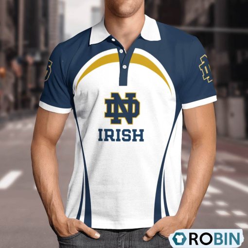 Notre Dame Fighting Irish Curve Casual Polo Shirt, Notre Dame Fighting Irish Unique Gifts