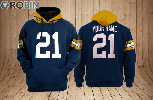 Notre Dame Fighting Irish football Hoodie Custom Name and Number