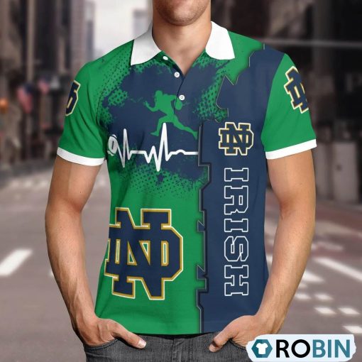 Notre Dame Fighting Irish Heartbeat Polo Shirt, Fighting Irish Fan Shirt for Sale