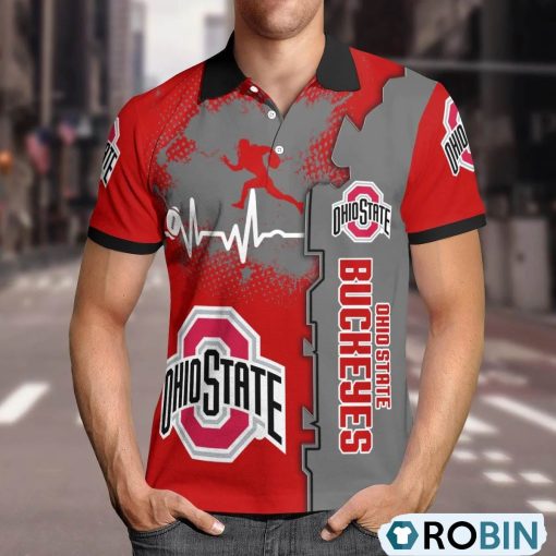 Ohio State Buckeyes Heartbeat Polo Shirt, Ohio State Buckeyes Unique Gifts