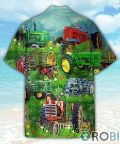 Old Tractor Tropical Green Grass Hawaiian Shirt